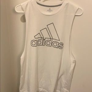 White Adidas athletic tank top